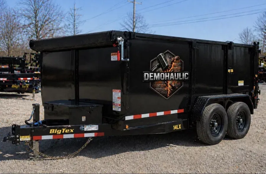 Demohaulic branded Big Tex 14LX trailer for contractor debris hauling