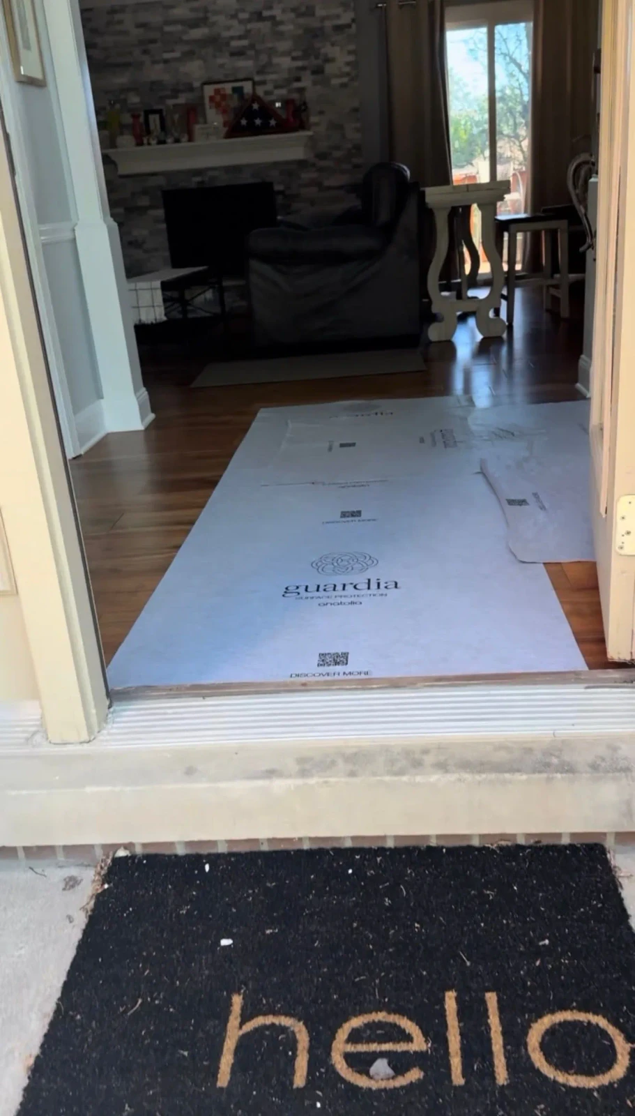 Protective floor covering installed for an upstairs bathroom demolition in Farmington Hills Michigan