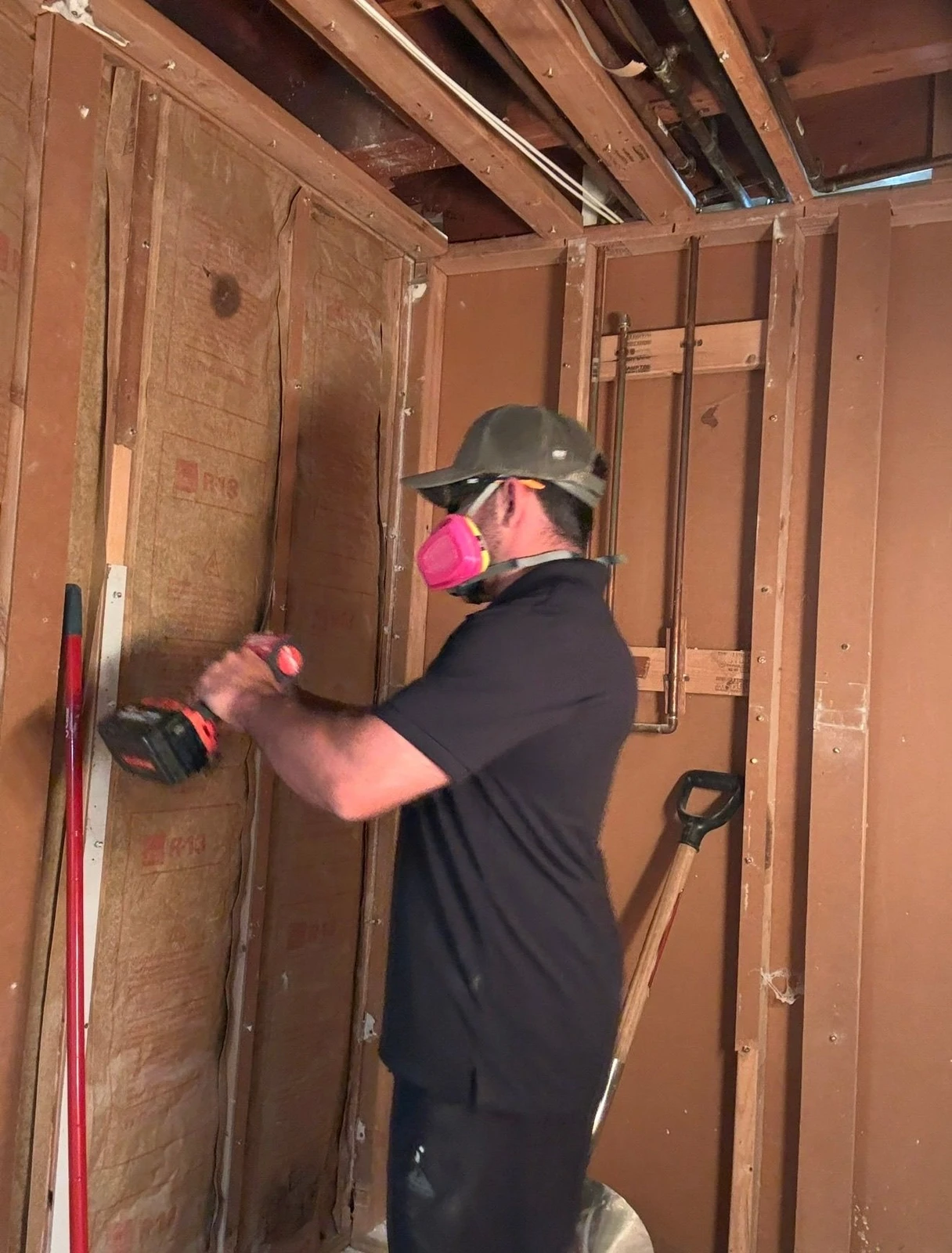 Dump trailer used for bathroom demolition debris removal in Grosse Pointe Woods